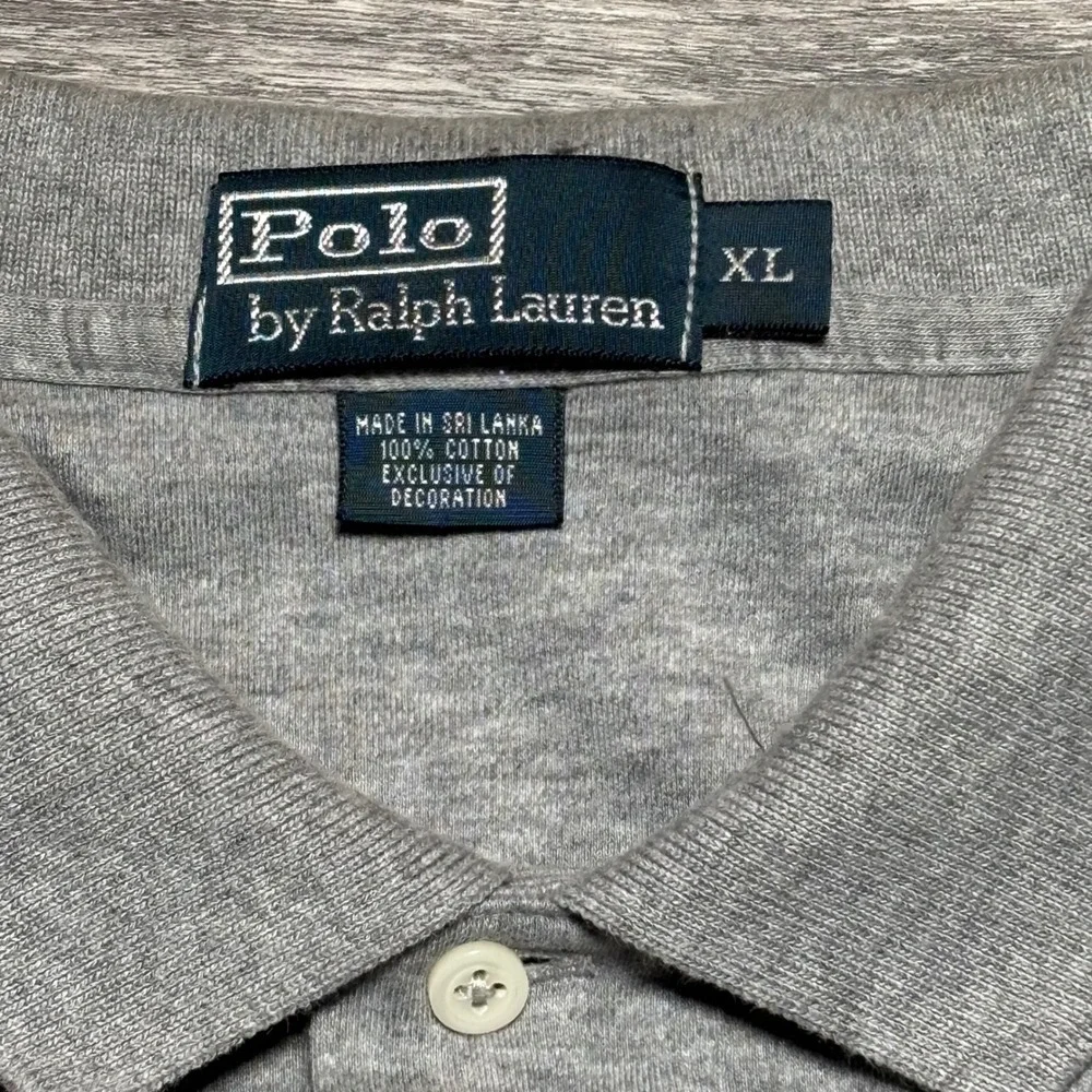 Polo‎ Ralph Lauren Mens XL Heather Grey Short Sleeve Cotton Polo Shirt Pony Logo